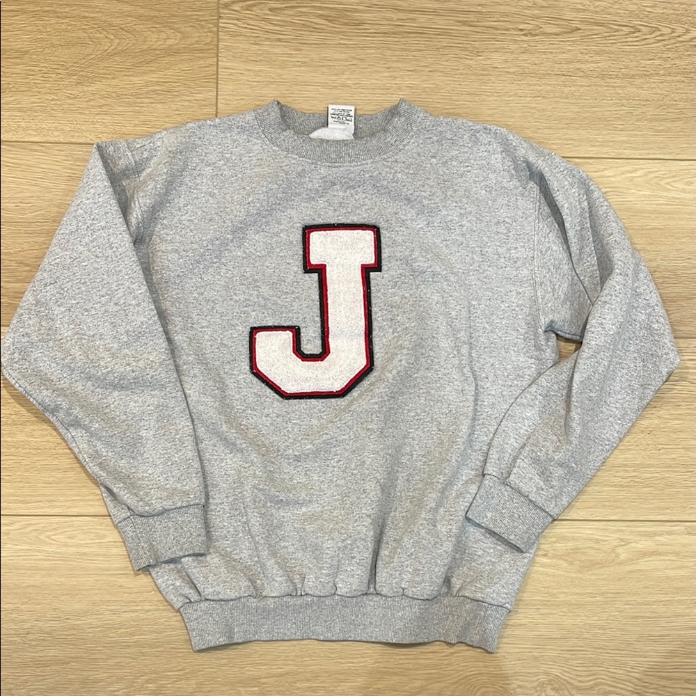 Monogram Grey Crewneck Sweater - Letter J
